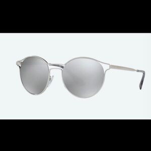 Prada Round Silver Mirrored Cinema Sunglasses with Case SPR 62SS Cinema